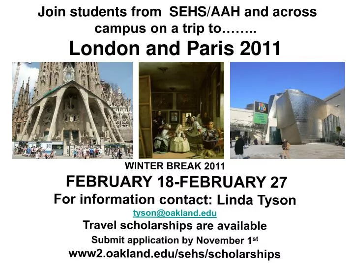 join students from sehs aah and across campus on a trip to london and paris 2011
