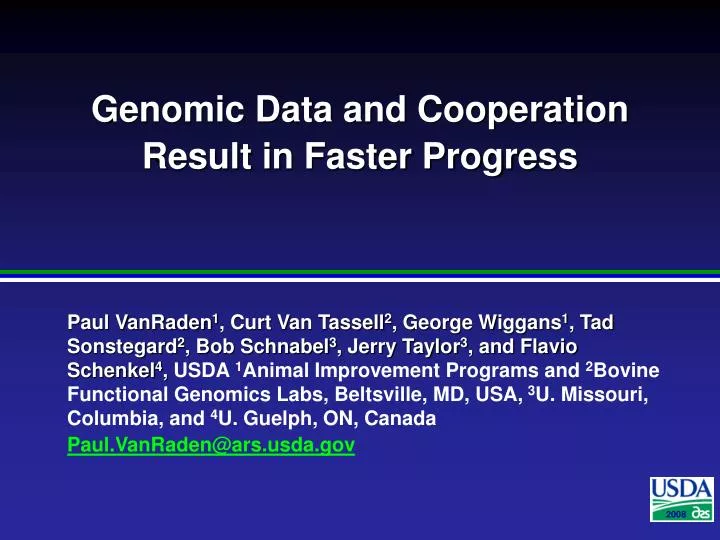 genomic data and cooperation result in faster progress