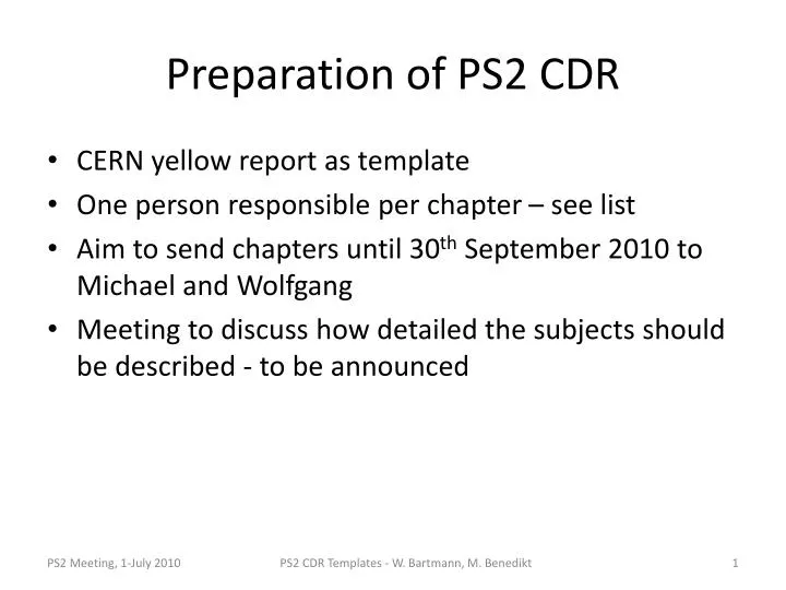 preparation of ps2 cdr