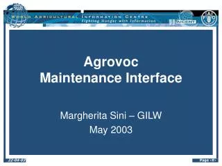 Agrovoc Maintenance Interface
