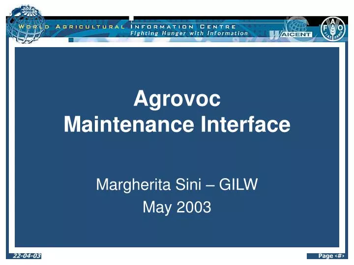 agrovoc maintenance interface