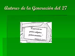 autores de la generaci n del 27