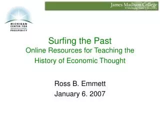 Surfing the Past Online Resources for Teaching the History of Economic Thought