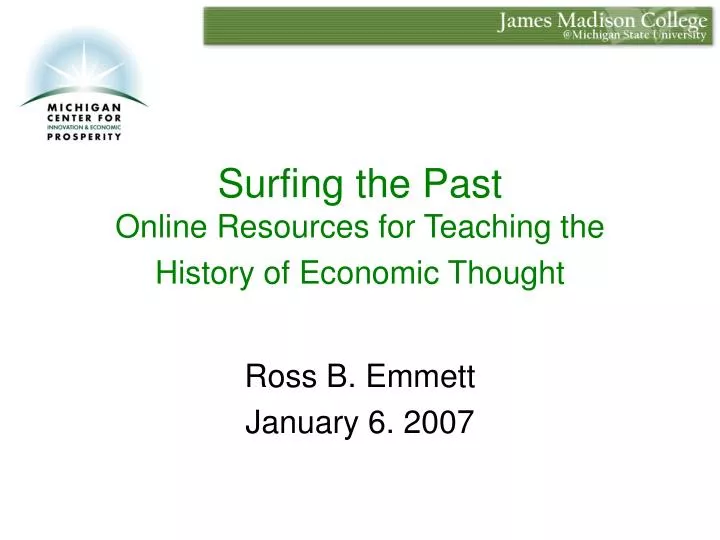 surfing the past online resources for teaching the history of economic thought