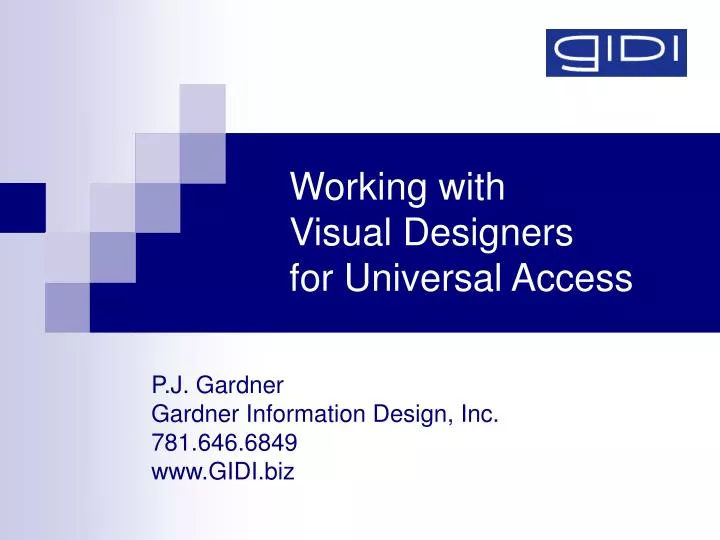 working with visual designers for universal access