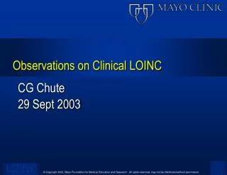 Observations on Clinical LOINC