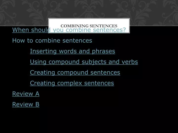 combining sentences