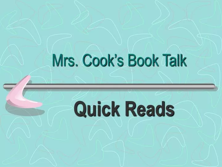 mrs cook s book talk