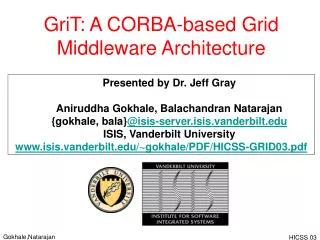 GriT: A CORBA-based Grid Middleware Architecture