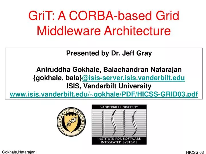 grit a corba based grid middleware architecture