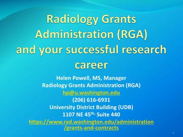 radiology grants administration rga and your successful research career