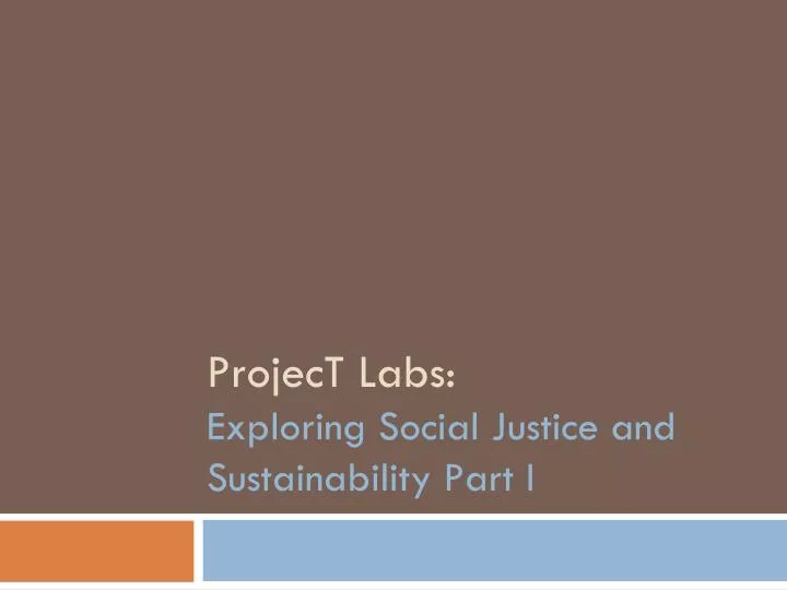 project labs week 2 exploring social justice and sustainability part i