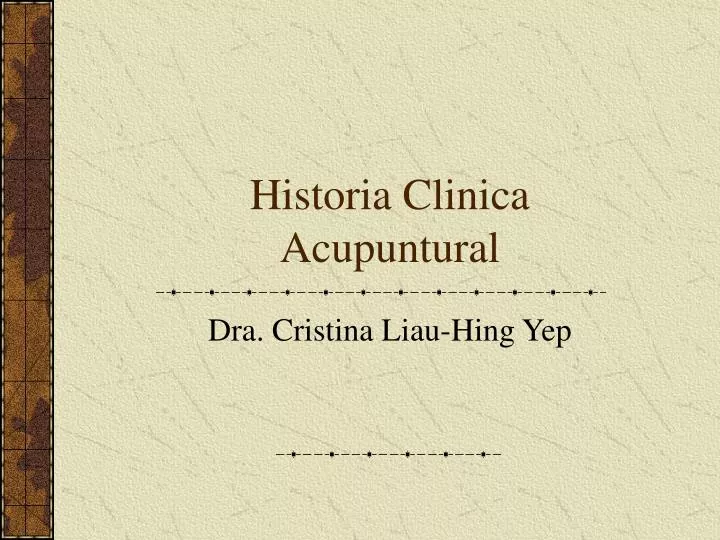 historia clinica acupuntural