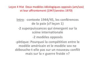 le on 4 hist deux mod les id ologiques oppos s am sov et leur affrontement 1947 ann es 1970