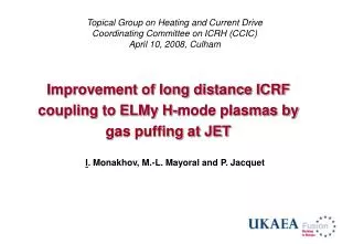 Improvement of long distance ICRF coupling to ELMy H-mode plasmas by gas puffing at JET