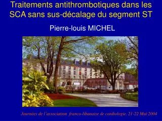 traitements antithrombotiques dans les sca sans sus d calage du segment st