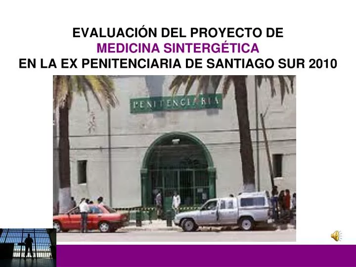 evaluaci n del proyecto de medicina sinterg tica en la ex penitenciaria de santiago sur 2010