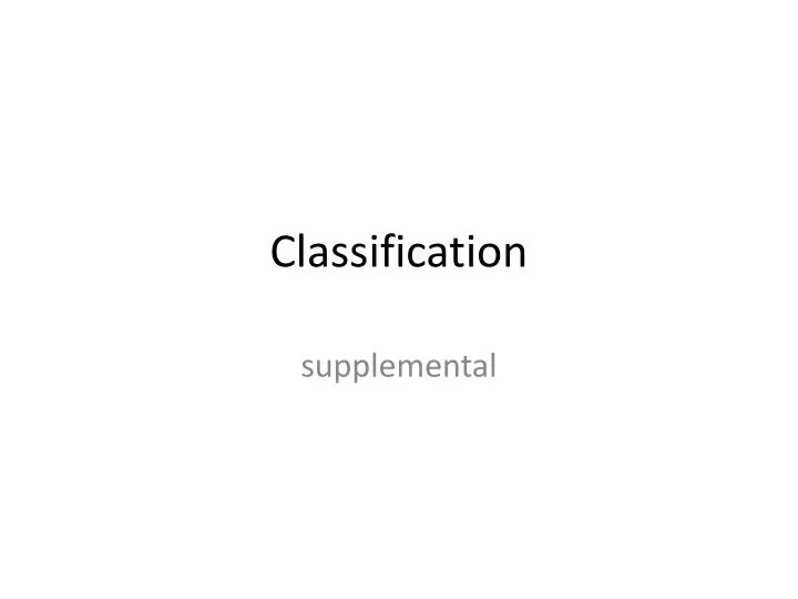 classification