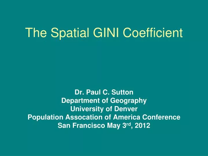 the spatial gini coefficient