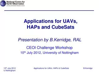 Applications for UAVs, HAPs and CubeSats