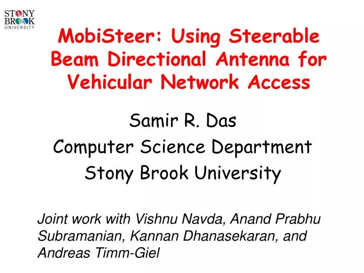 mobisteer using steerable beam directional antenna for vehicular network access