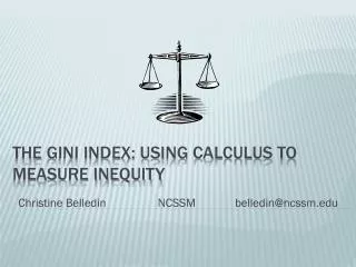 The Gini Index: Using calculus to measure inequity