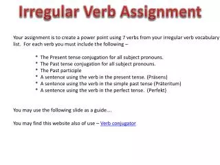 Irregular Verb Assignment