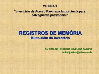 registros de mem ria muito al m do invent rio