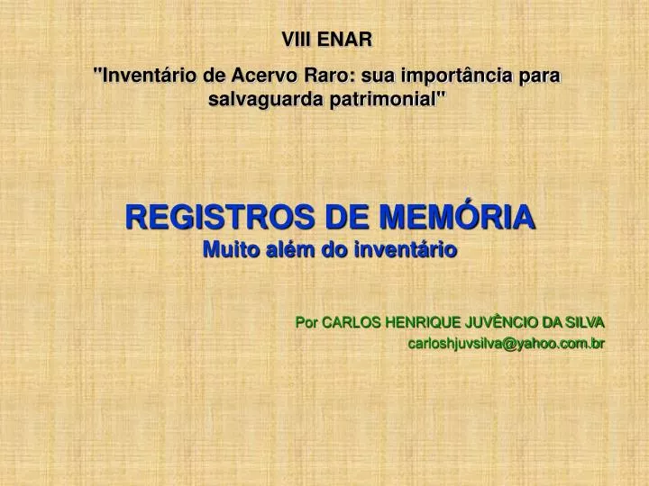 registros de mem ria muito al m do invent rio