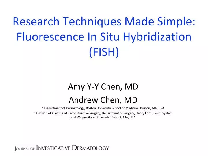 research techniques made simple fluorescence in situ hybridization fish