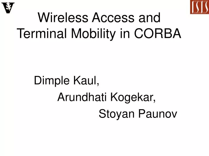 wireless access and terminal mobility in corba