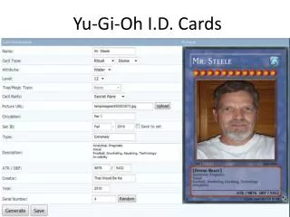 Yu-Gi-Oh I.D. Cards