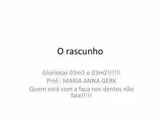 o rascunho