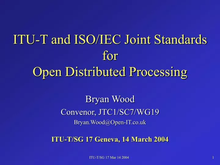 itu t and iso iec joint standards for open distributed processing