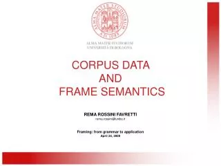 CORPUS DATA AND FRAME SEMANTICS