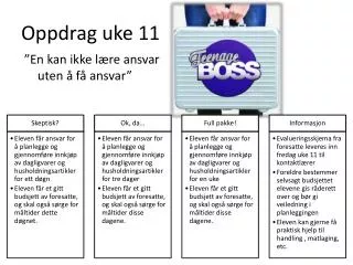 oppdrag uke 11