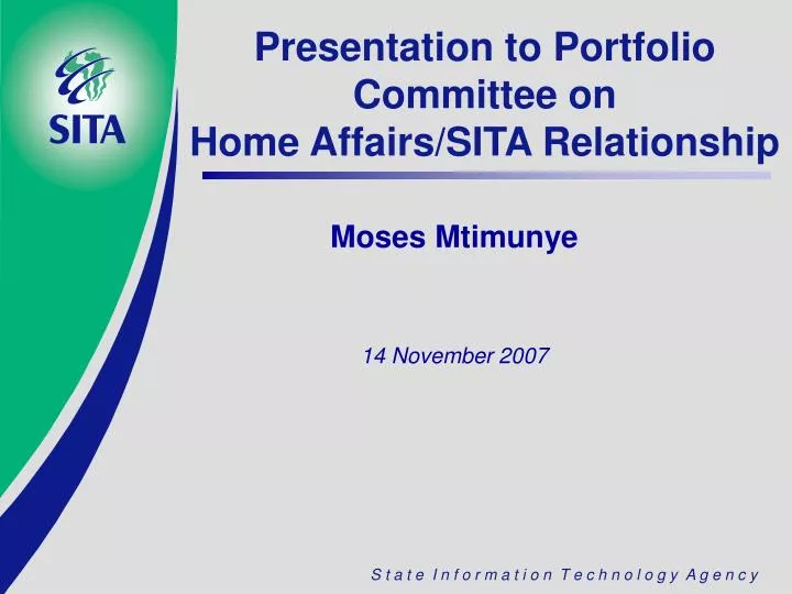 presentation to portfolio committee on home affairs sita relationship