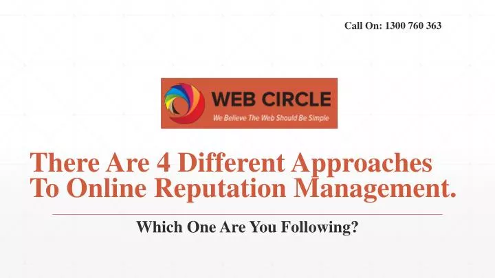 there are 4 different approaches to online reputation management