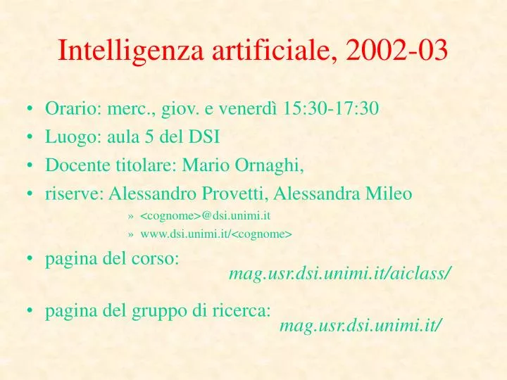 intelligenza artificiale 2002 03