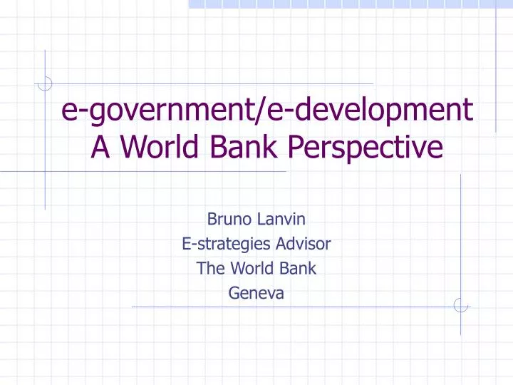 e government e development a world bank perspective