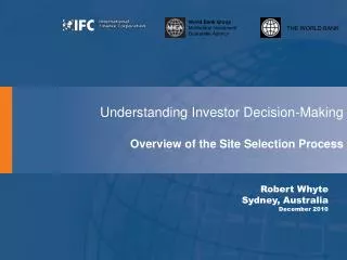 Understanding Investor Decision-Making Overview of the Site Selection Process