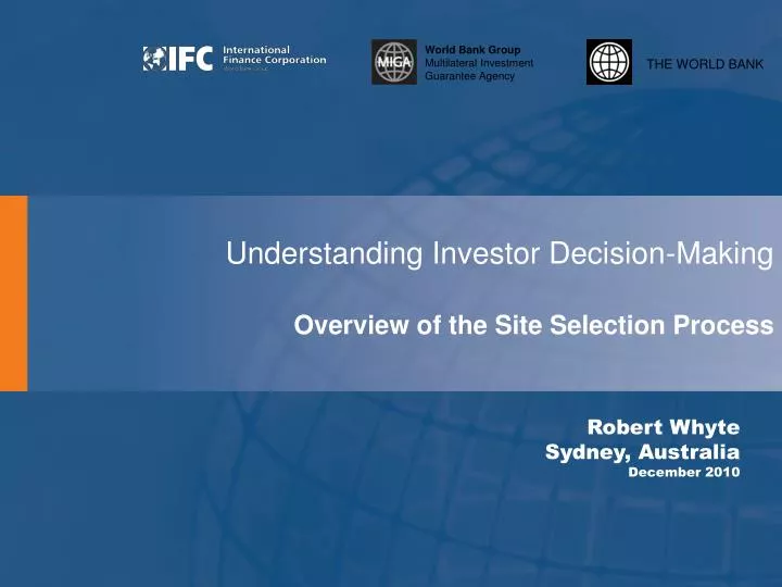 understanding investor decision making overview of the site selection process