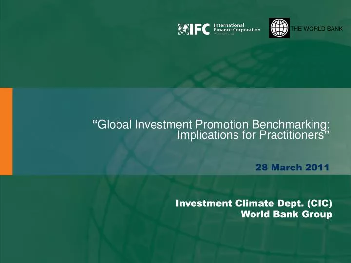 global investment promotion benchmarking implications for practitioners