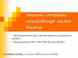 Neutrons correlations viewed through nuclear break-up