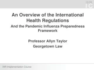 An Overview of the International Health Regulations