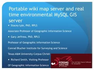 Portable wiki map server and real time environmental MySQL GIS server