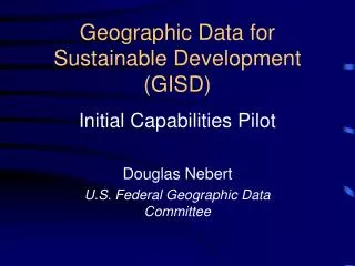 Geographic Data for Sustainable Development (GISD)