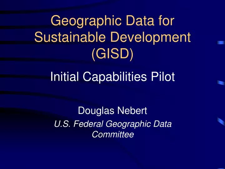 geographic data for sustainable development gisd