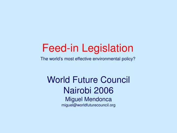 feed in legislation
