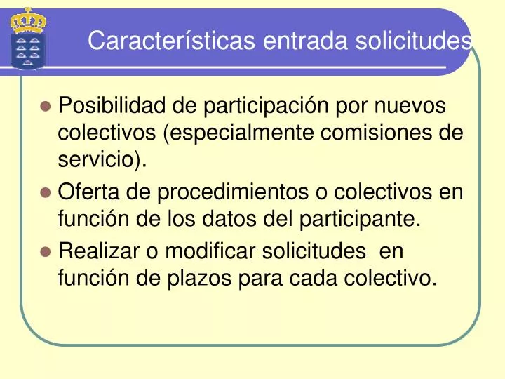 caracter sticas entrada solicitudes